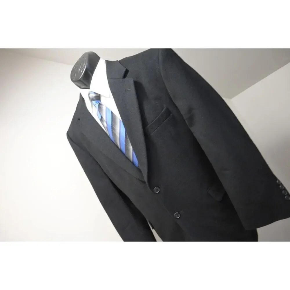 Jos A Bank Blazer Camelhair Black 2‎ Button Sports Jacket Mens Size 42 S